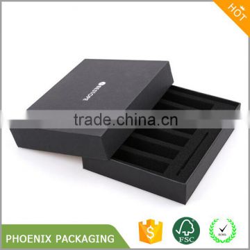 luxury black card paper box packaging with logo print