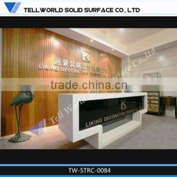 White Countertop With Black Reception Desk 2 Person Restaurant Reception Desk for Sale photo-3