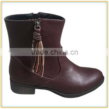 Ladies round point zip boots flat low heel sexy women boots