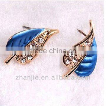 2013 new design leaf shape earrings for women jewelry fashion