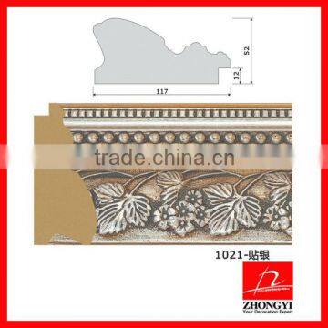 Elegant High Quality PS decorative interior moulding with Flower Designs