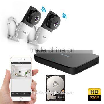 Zmodo cctv design-private 720p HD Smart Wireless Home Kit with 2 Mini metal Wireless IP Cameras