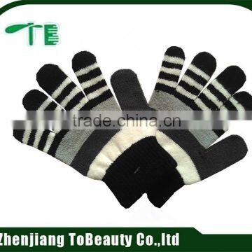 2016 striped knitted winter glove