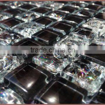 Factory black cracked crystal mosaic tile, glass brick mosaic tiles