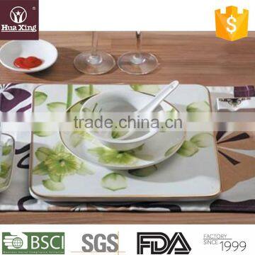 G49 white color elegant design porcelain decal dinnerware sets 16 piece