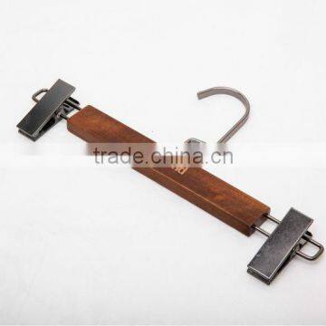 ASDPT07 garment Metal clips Wooden pants hanger