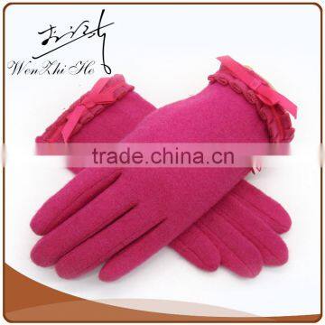 Pink Five Finger Touch Screen Wool Gloves for Ipad