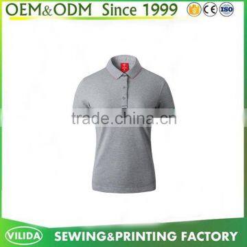 100% Cotton Pique Polo Shirts Design Customized 200gsm 2016 Grey Polo Shirts for women