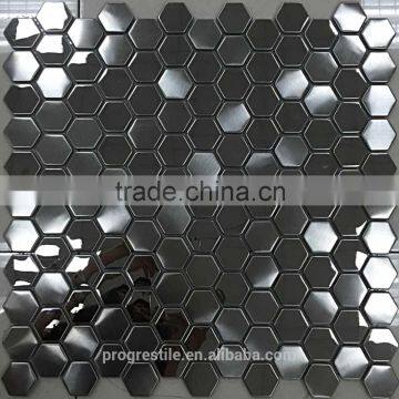 hexagon mosaic tiles, stainless steel mosaic for modern house(PMTH3025)