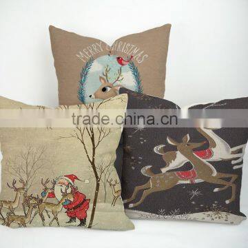 Best-selling Deer Printed Custom Plain Linen Cotton Pillow Cover photo-5