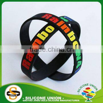 custom happy smile silicone bracelet full color silicone wristbands