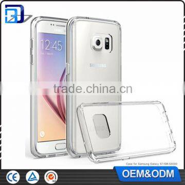 2016 Top Selling Transprant 2 in 1 TPU Bumper + Hard Plastic Hybrid Back Cover Acrylic Case For Samsung Galaxy S7 photo-4