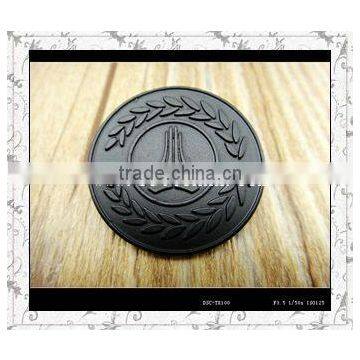Factory custom leather label with metal logo