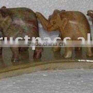 Soapstone Elephants Sculpture Animal Carving Figures photo-1