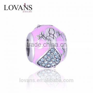 Beautiful Girl 925 Sterling Silver Enamel Charms