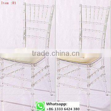 Foshan fasctory clear crystal resin plastic tiffany chair item: R1#