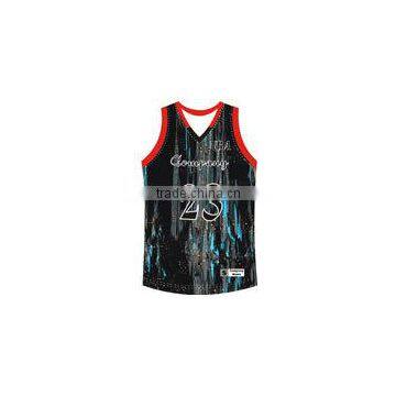 Black 100% Polyester Dry Fit Basketball Sportswear Jersey