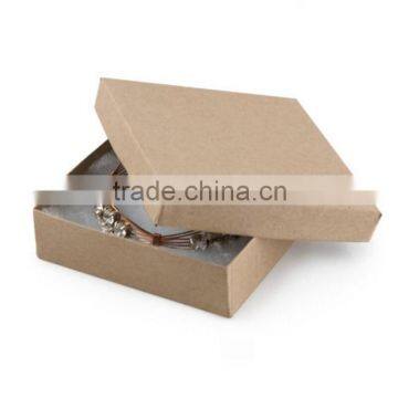 2016 Custom Simple Kraft Paper Jewelry Box / Kraft Brown Square Cardboard Jewellery Boxes for Jewellery Hot Sale