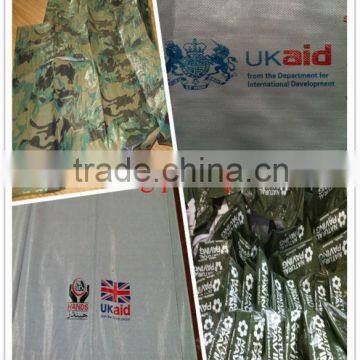 pe tarpaulin sheeting with logo printing, factory direct supplier