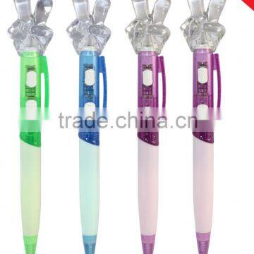 Advertising Led Light Up Hand Shaped Pens with soft grip