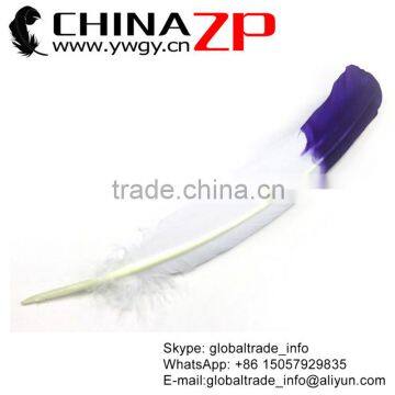 CHINAZP Hot Selling Plume Wholesale Dyed Purple Half Dipped Bicolourable Turkey Feathers for Girls