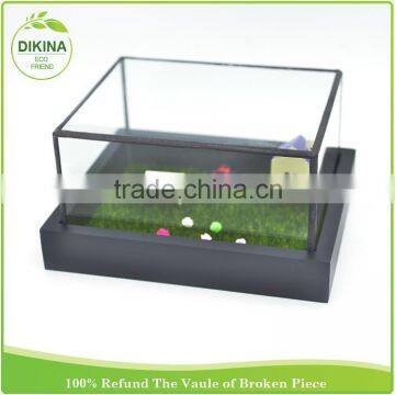 wholesale clear dome cover with wooden base Black or Gold Number Place Stands , brass and glass table card holder for wedding