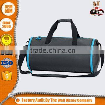 Round custom wholesale gym bag for sport with handle and shoulder strap