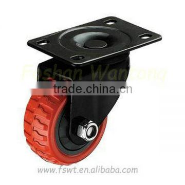 Medium Duty Black Bracket PU/PVC Caster Wheel With Swivel