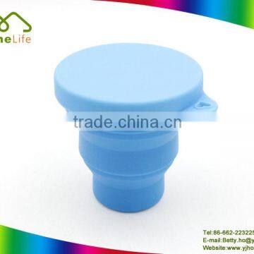 Portable collapsible travel cup with lid silicone folding cup