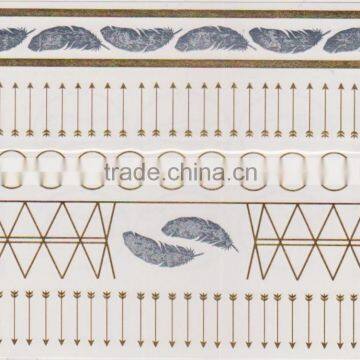 Super Hot Gold And Silver Foil Temporary Tattoo