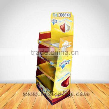 Colorful printing cardboard chocolate candy display shelves