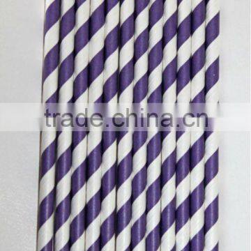 Vintage Style Purple and White Striped Paper Straws striped Stripy Stripey Stripe Paper Drinking Straws, 33 colors