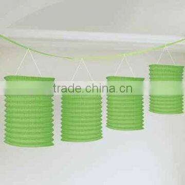 NEW YIWU Wholesale Accordion Paper Lanterns Kiwi Green Paper Lantern Garland 12' Shower Birthday PARTY Supplies
