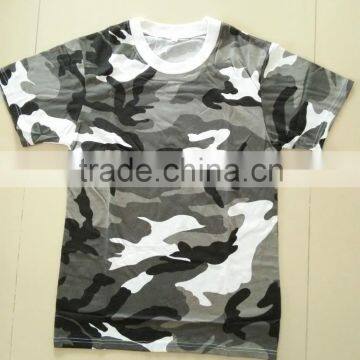 OEM 60% cotton 40% polyester jersey grey camouflage military plain T shirt