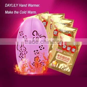 Daylily Cute hand warmer - heating holy egg for reusable hand warmer