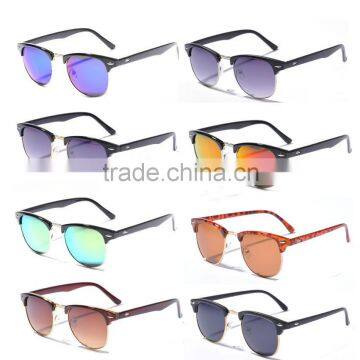 Tropical Trending Lens Print True Color Transfer Leopard Half Frame Sunglasses for Women