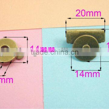 Factory wholesale handbags hardware 14mm magnetic button