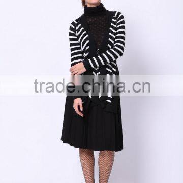 2016 PRETTY STEPS Winter Collections Hot Casual Fashion Women Long Sleeve Striped Tops Cardigan Jacket photo-2