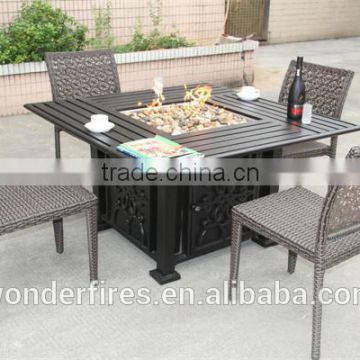 Square Outdoor Aluminum Gas Fire Pit