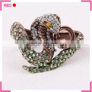 Bangles and bracelet jewelry for party, snake shaped gemstone bangle