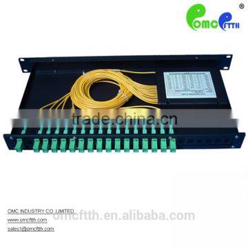 High quality China made 1:16 SC APC Rack mount PLC splitter