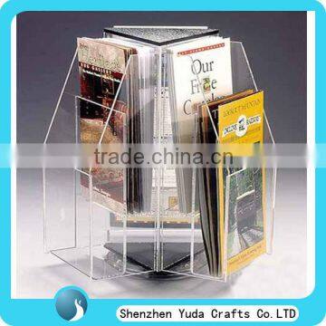 floor-standing acrylic booklet display stand,plexiglass brochure holder