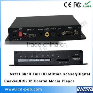 Hot sex video player RS232 push button box mini Full HD 1080P 12v mp4 media player