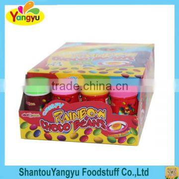 Color bottle multi color cispy sugar coated chocolate beans