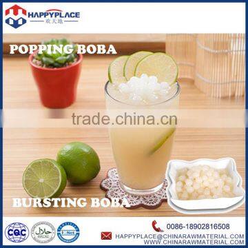 fresh juice filled lychee popping boba, bubble boba for bubble tea, halal bubble tea jelly