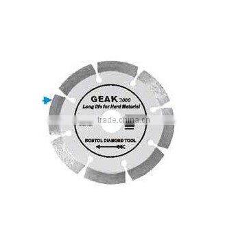 Hi-segmented small diamond blade for long life cutting hard and dense material---GEAK