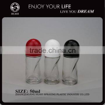 50ml empty deodorant glass roller bottle