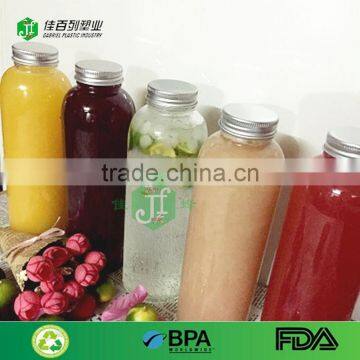 hight quality empty round shape 300ml 400ml 500ml empty clear food grades fruit juce bottles bulk sale plastic bottles for juice