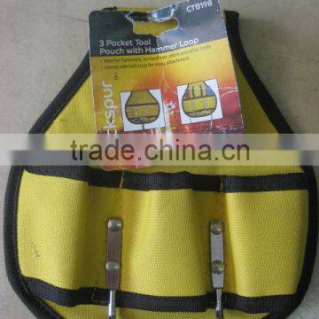 3 POCKET TOOL POUCH WITH HAMMER LOOP