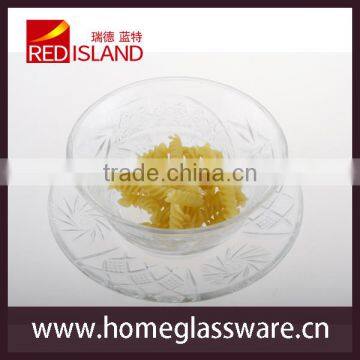 2pcs set of glass dish and bowl ,glass plate and bowl set